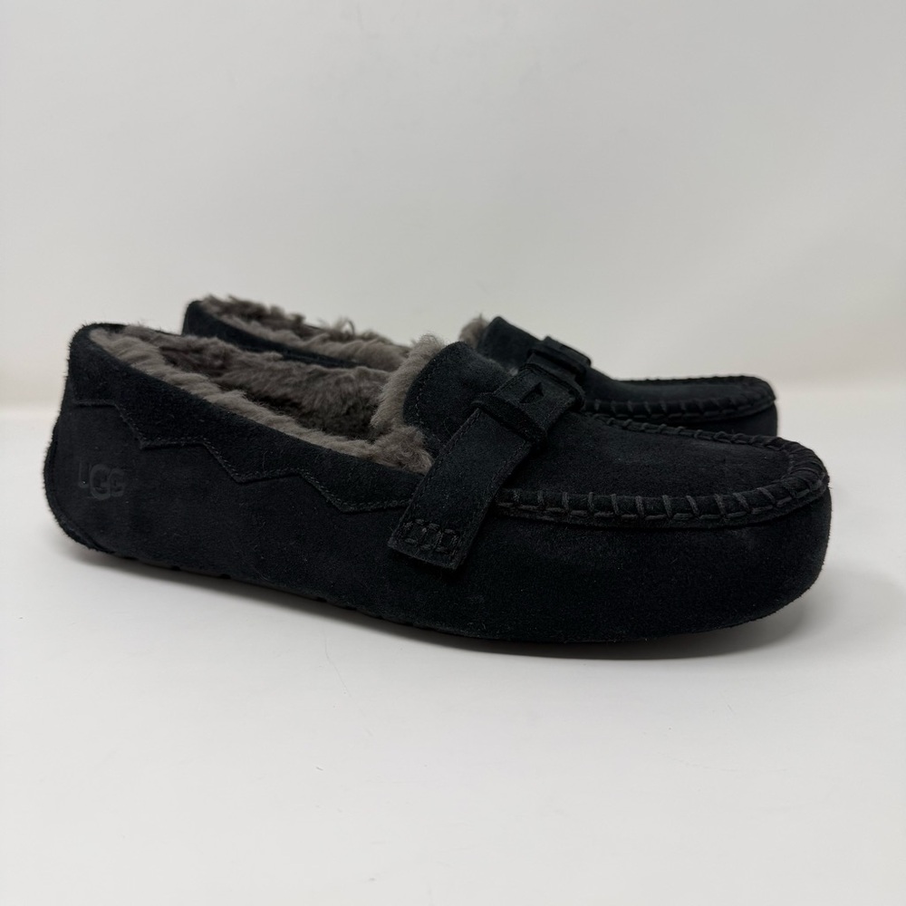 New UGG Women's Willow Moc Toe Loafer Black Sz 11 - Picture 2 of 13